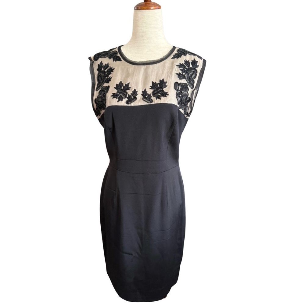 Vintage Nicole Miller‎ Silk Dress Beaded Silk
Yoke Black Cocktail Designer Y2K 8